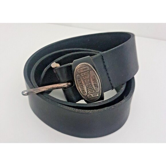 POINT ZERO Genuine Leather Black Belt Size 32 Buckle Made in Canada - Picture 1 of 10